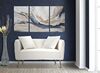 Quadro trittico moderno sfumature astratte grigio blu oro 45x80 e 60x80  40802 Foto 4
