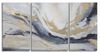 Quadro trittico moderno sfumature astratte grigio blu oro 45x80 e 60x80  40802