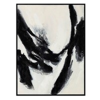Quadro astratto bianco e nero con pennellate Modello A  45750