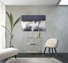 Immagine aggiuntiva di Quadro citta astratta dipinta 120x80 nero grigio oro  40403