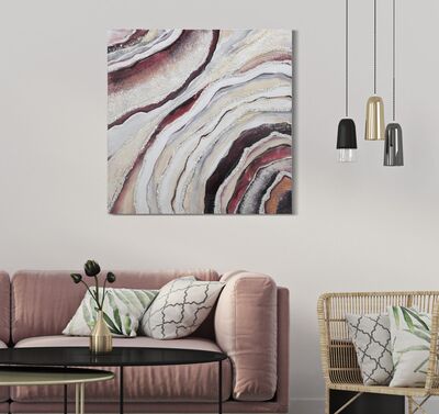 Quadro moderno corteccia brillantini toni della terra 80cm 40333 COLORI E LUCI