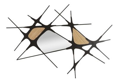 Quadro forme astratte pannello con piccolo specchio decorativo 114x80  42556