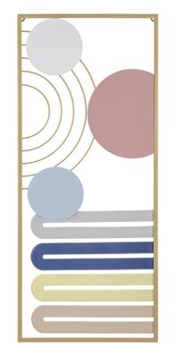 Quadro disegni geometrici sparsi colorati 37,5x84  41501