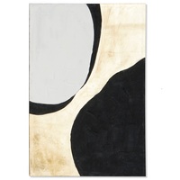 Quadro astratto moderno verticale con fascia sinuosa oro 60x90 90x60  45757