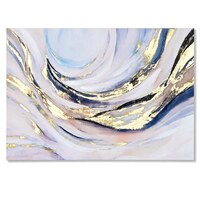 Quadro astratto materico blu e oro lungo orizzontale verticale 100x70  45753