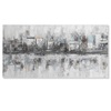 Quadro citt&agrave; astratta 120x60CM skyline grigio e azzurro materico lungo orizzontale COLORI E LUCI