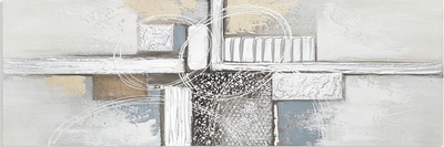 Quadro materico moderno toni tortora e grigio astratto 120x40 40x120 40369 COLORI E LUCI