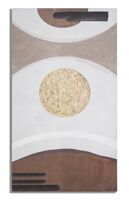 Quadro astratto moderno cerchi e linee 100x180 tortora nero oro  40355