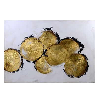 Quadro astratto moderno cerchi oro 100x70cm 38055 COLORI E LUCI