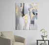 Immagine aggiuntiva di Quadro moderno astratto con blocchi grigio nero e oro 80x100  40334