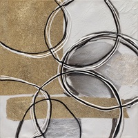 Dipinto su tela moderno quadro astratto grigio geometrie nere 60x60 41372 COLORI E LUCI
