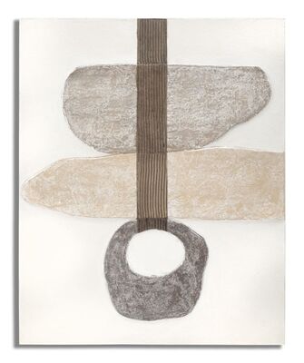 Quadro moderno astratto 80x100 pietre grigio tortora  41004