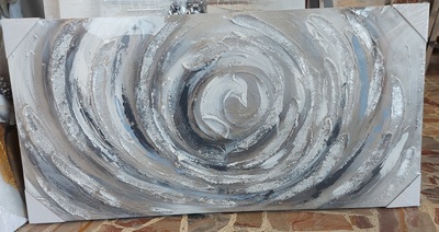 Quadro moderno grigio e tortora vortice infinito 100x50 orizzontale o verticale 40366 COLORI E LUCI