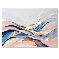 Quadro moderno astratto materico su tela vibes blu 100x70  45754