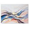 Quadro moderno astratto materico su tela vibes blu 100x70  45754