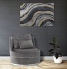 Immagine aggiuntiva di Quadro nero e grigio con dettagli materici di pietrine e applicazioni multico