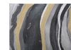 Particolare di Quadro nero e grigio con dettagli materici di pietrine e applicazioni multicolor 80x1
