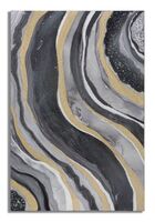 Quadro nero e grigio con dettagli materici di pietrine e applicazioni multicolor 80x100cm  40335
