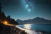 Particolare di Quadro notturno intenso spiaggia contrasti colori risalto 60x90  45637