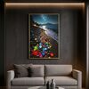 Quadro notturno intenso riflesso di luna spiaggia contrasti colori risalto 60x90 COLORI E LUCI - foto 4