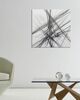 Immagine aggiuntiva di Quadro con righe trasversali bianco grigio nero 80cm  40384