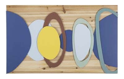 Quadro in legno con sagome colorate 80x50  41502