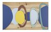 Quadro in legno con sagome colorate 80x50  41502