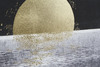 Particolare di Quadro luna che sorge sul mare nero e oro con cornice oro 53x73