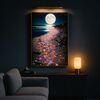 Quadro grande luna che sorge sul mare con cornice oro 60x90  45636 - foto 4