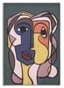 Immagine aggiuntiva di Quadro doppia faccia donna astratto 60x90cm colori accesi  40489