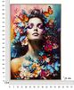 Quadro testa di donna con fiori e farfalle sulla testa 62x92  43144 - foto 6