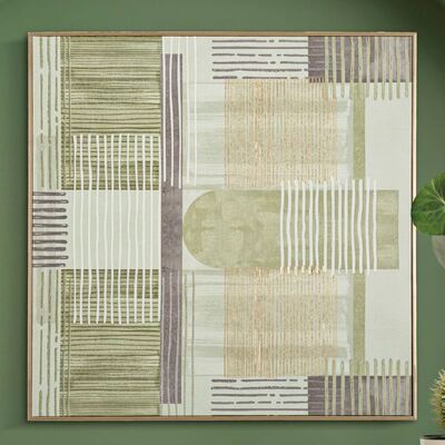 Quadro astratto texture verdi colori naturali accenti materici 60x60  43993