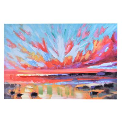 Quadro astratto con tramonto multicolr 90x60  39408