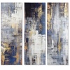 Quadro trittico grande 120x120 su tela astratto moderno blu bianco e oro 39903 COLORI E LUCI - foto 4
