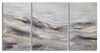 Quadro trittico moderno orizzontale gradazioni di grigio tortora oro 45x80 e 60x80  40803