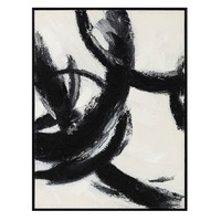 Quadro astratto bianco e nero con pennellate Modello B  45751