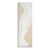 Quadro astratto verticale orizzontale con ghirigoro bianco e sabbia 150x50 cm  45730