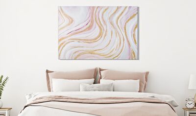 Quadro astratto linee ondulate rosa lungo verticale o orizzontale 60x90 90x60  40339