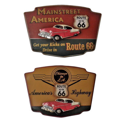Quadri Cadillac rossa 54x40cm Route 66 37631 COLORI E LUCI
