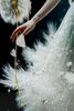 Particolare di Quadro ballerina con abito etereo danza tra i soffioni toni azzurri 72x102  43134