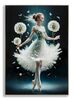 Quadro ballerina con abito etereo danza tra i soffioni toni azzurri 72x102  43134