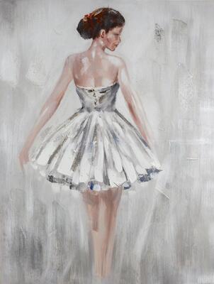 Quadro ballerina classica  90x120 dipinto 38047 COLORI E LUCI