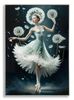 Quadro ballerina classica con tut&ugrave; svolazzante dipinto su tela laccato 72x102  43135