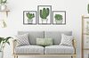 Composizione trittico 3 quadretti in metallo con piantine grasse e cactus 99x46,5  41713 - foto 4