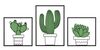 Composizione trittico 3 quadretti in metallo con piantine grasse e cactus 99x46,5  41713