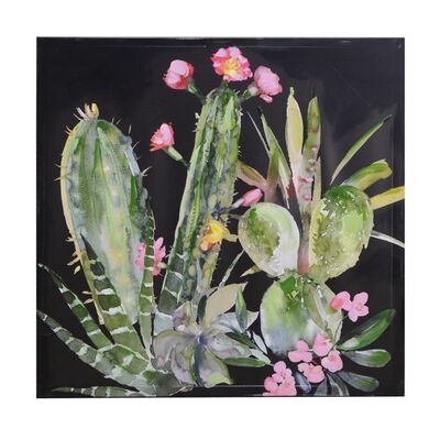 Quadro stampa cactus sfondo scuro 80x80  38859