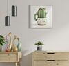 Quadro cactus in tazza con fiori rosa 40x40 stampa su tela laccata  43773 - foto 4