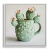 Quadro cactus sferico in mug verde 40x40 stampa su tela laccata  43774