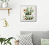 Quadro cactus elegante con fiori grandi 40x40 stampa su tela laccata  43775 - foto 4