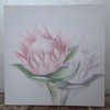 Altra fotografia Quadro 60X60cm fiore di cactus verde rosa obliquo